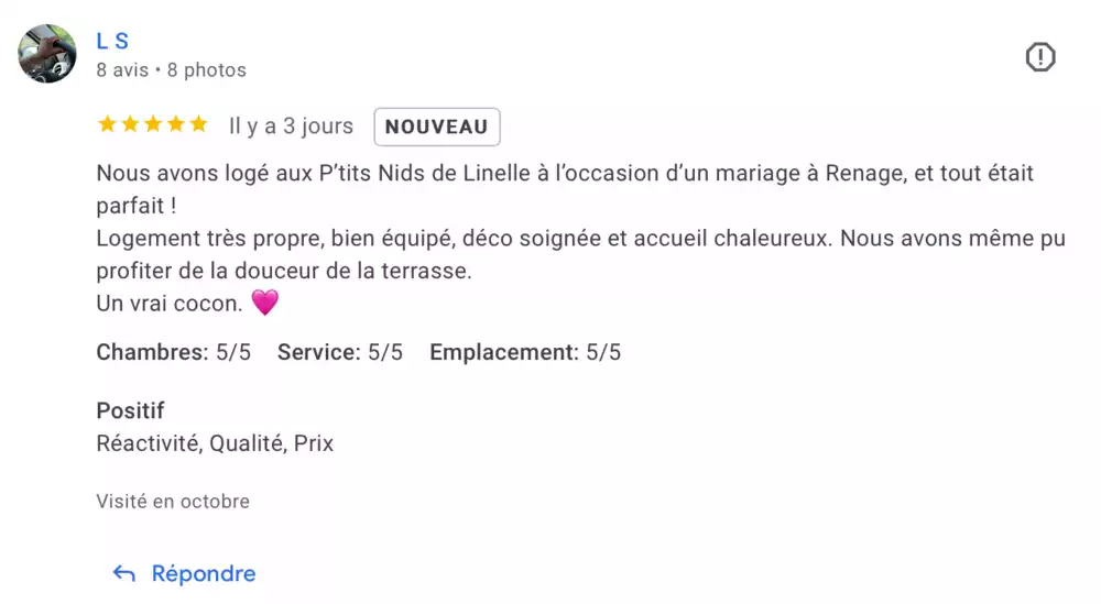 Tout était parfait, un vrai cocon !