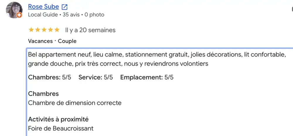 Le rapport qualité-prix est très bon. Nous y reviendrons volontiers !
